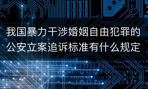 我国暴力干涉婚姻自由犯罪的公安立案追诉标准有什么规定