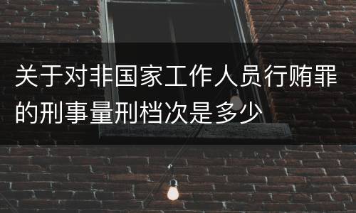 关于对非国家工作人员行贿罪的刑事量刑档次是多少
