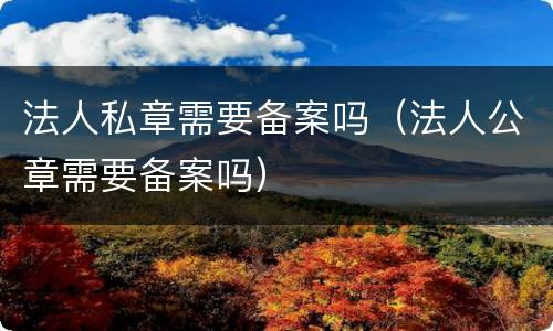 法人私章需要备案吗（法人公章需要备案吗）
