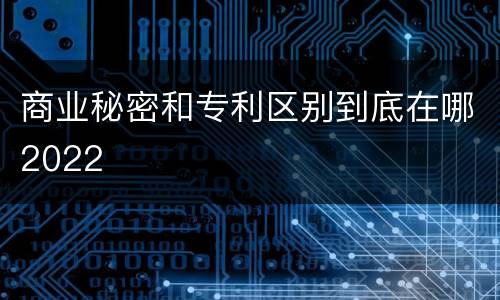 商业秘密和专利区别到底在哪2022