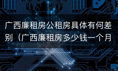 广西廉租房公租房具体有何差别（广西廉租房多少钱一个月）