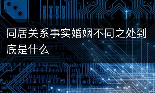 同居关系事实婚姻不同之处到底是什么