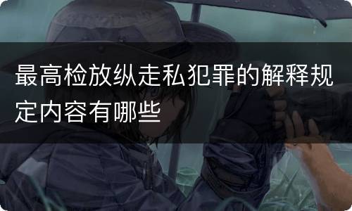 最高检放纵走私犯罪的解释规定内容有哪些
