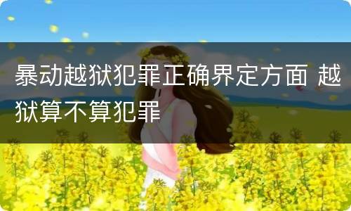 暴动越狱犯罪正确界定方面 越狱算不算犯罪