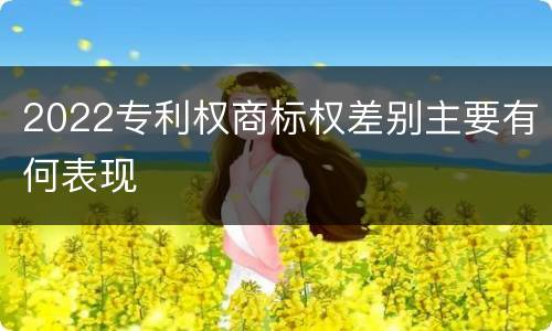 2022专利权商标权差别主要有何表现