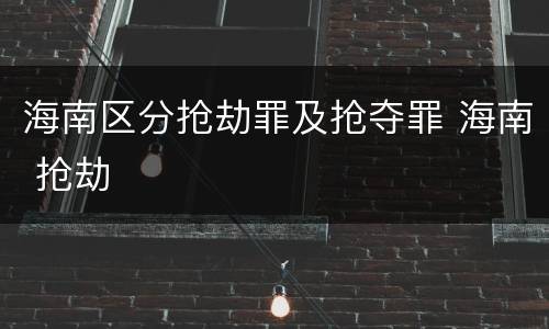 海南区分抢劫罪及抢夺罪 海南 抢劫