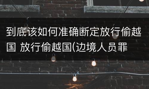 到底该如何准确断定放行偷越国 放行偷越国(边境人员罪