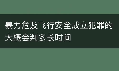暴力危及飞行安全成立犯罪的大概会判多长时间