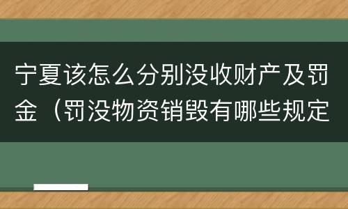 宁夏该怎么分别没收财产及罚金（罚没物资销毁有哪些规定）