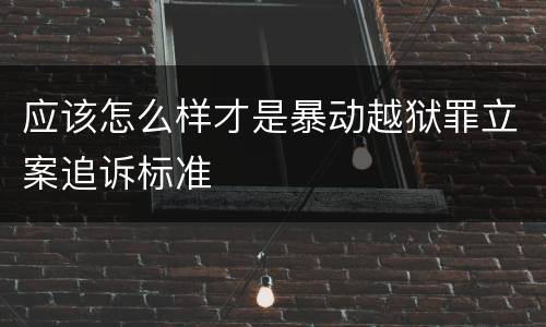 应该怎么样才是暴动越狱罪立案追诉标准