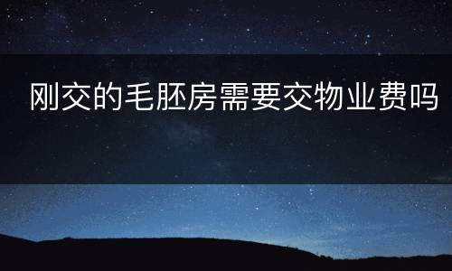  刚交的毛胚房需要交物业费吗