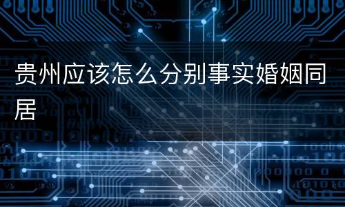 贵州应该怎么分别事实婚姻同居