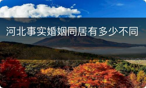 河北事实婚姻同居有多少不同