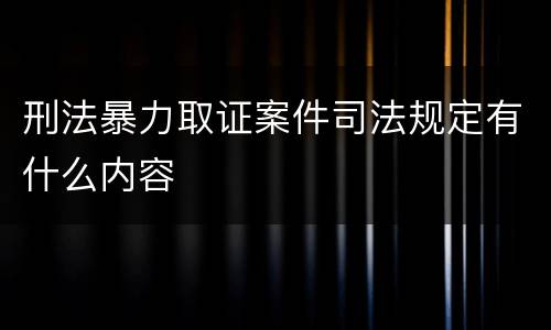 刑法暴力取证案件司法规定有什么内容
