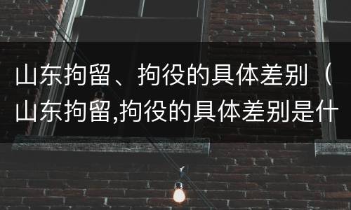 山东拘留、拘役的具体差别（山东拘留,拘役的具体差别是什么）