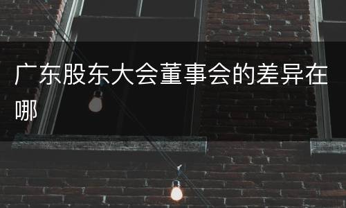广东股东大会董事会的差异在哪