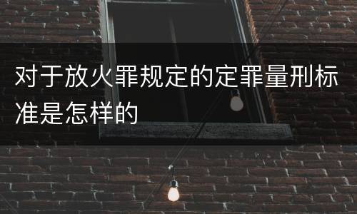 对于放火罪规定的定罪量刑标准是怎样的