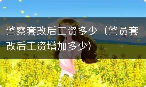 警察套改后工资多少（警员套改后工资增加多少）