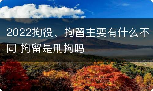 2022拘役、拘留主要有什么不同 拘留是刑拘吗