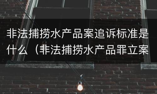 非法捕捞水产品案追诉标准是什么（非法捕捞水产品罪立案）