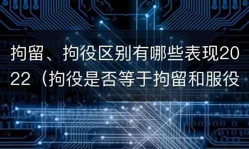 拘留、拘役区别有哪些表现2022（拘役是否等于拘留和服役）