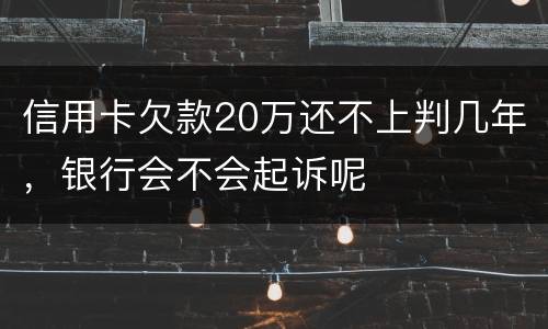 信用卡欠款20万还不上判几年，银行会不会起诉呢
