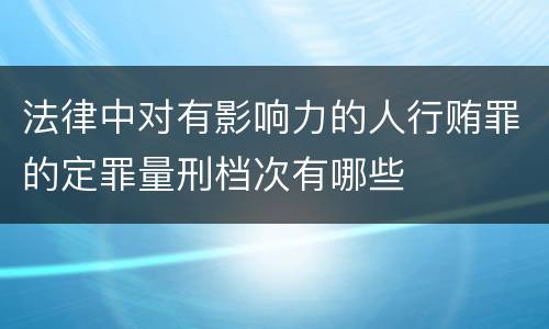 法律中对有影响力的人行贿罪的定罪量刑档次有哪些