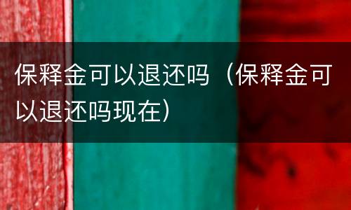 保释金可以退还吗（保释金可以退还吗现在）