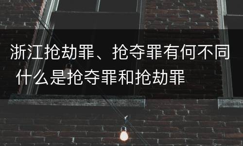 浙江抢劫罪、抢夺罪有何不同 什么是抢夺罪和抢劫罪