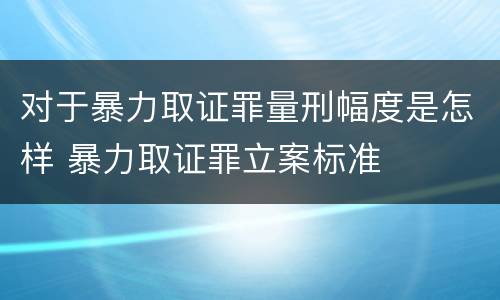 对于暴力取证罪量刑幅度是怎样 暴力取证罪立案标准