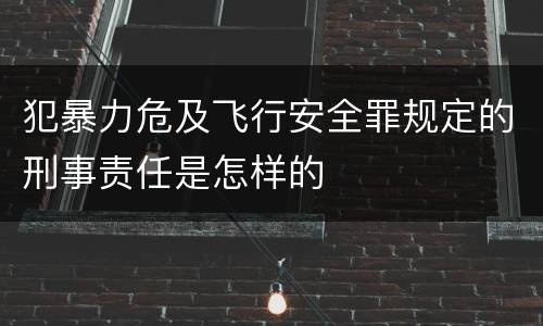犯暴力危及飞行安全罪规定的刑事责任是怎样的