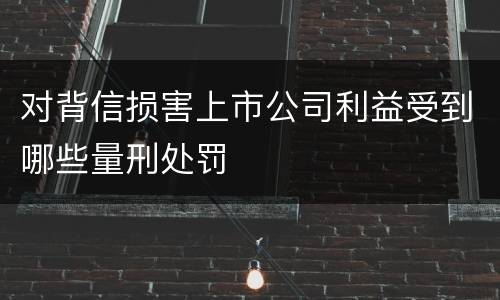 对背信损害上市公司利益受到哪些量刑处罚