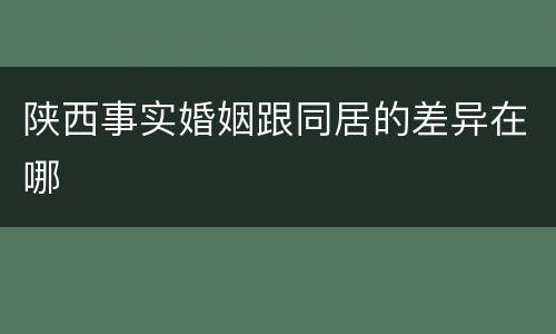 陕西事实婚姻跟同居的差异在哪