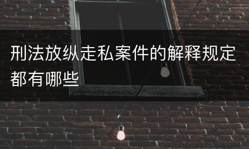 刑法放纵走私案件的解释规定都有哪些