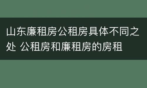 山东廉租房公租房具体不同之处 公租房和廉租房的房租