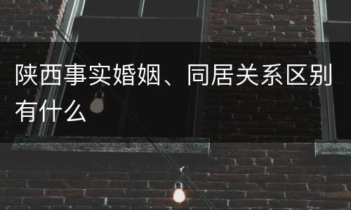 陕西事实婚姻、同居关系区别有什么