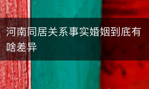 河南同居关系事实婚姻到底有啥差异