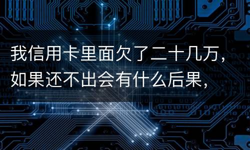 我信用卡里面欠了二十几万，如果还不出会有什么后果，