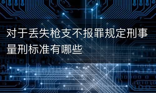 对于丢失枪支不报罪规定刑事量刑标准有哪些