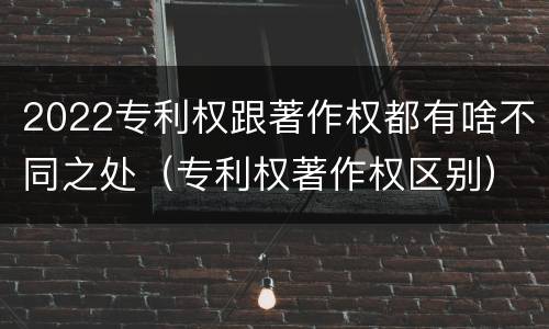2022专利权跟著作权都有啥不同之处（专利权著作权区别）