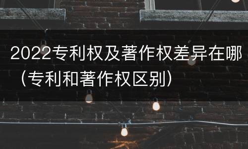 2022专利权及著作权差异在哪（专利和著作权区别）