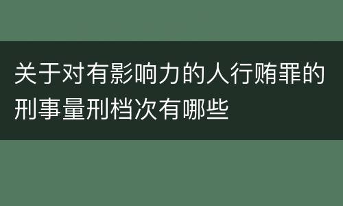 关于对有影响力的人行贿罪的刑事量刑档次有哪些