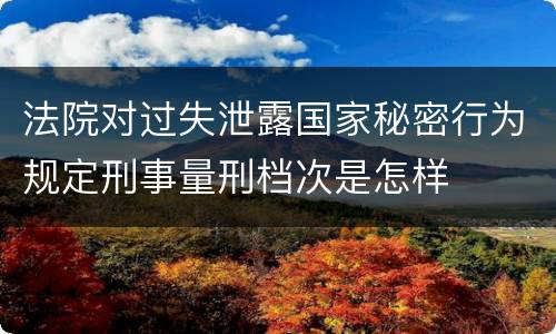 法院对过失泄露国家秘密行为规定刑事量刑档次是怎样