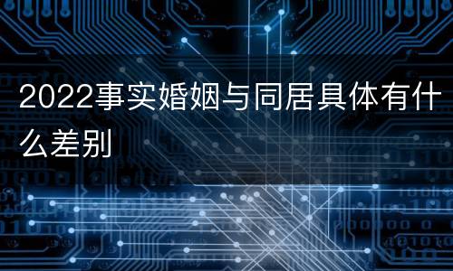 2022事实婚姻与同居具体有什么差别