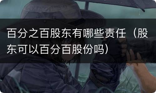 百分之百股东有哪些责任（股东可以百分百股份吗）