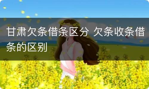甘肃欠条借条区分 欠条收条借条的区别