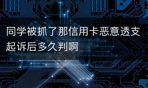 同学被抓了那信用卡恶意透支起诉后多久判啊