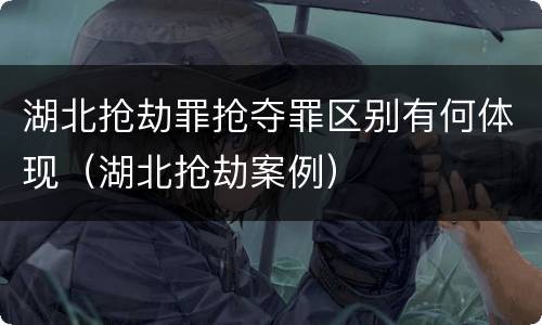 湖北抢劫罪抢夺罪区别有何体现（湖北抢劫案例）