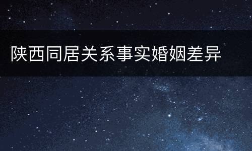 陕西同居关系事实婚姻差异