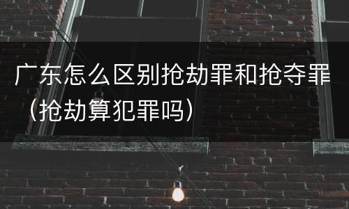 广东怎么区别抢劫罪和抢夺罪（抢劫算犯罪吗）
